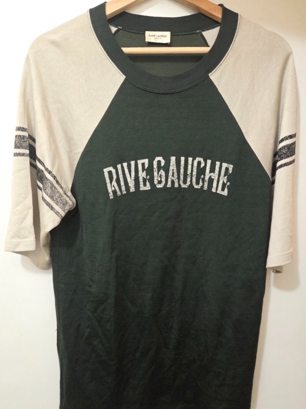 Saint Laurent Rive Gauche Raglan T-shirt Green Small